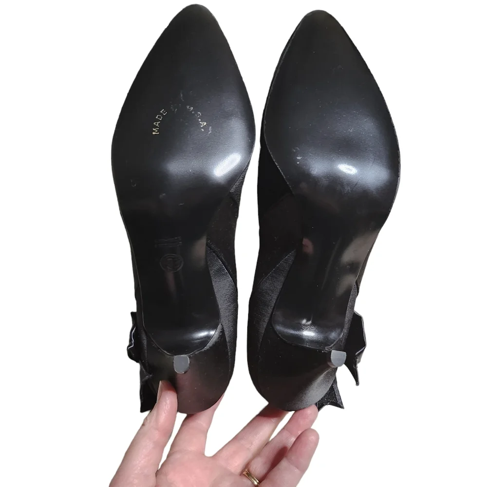 Vintage Life Stride Night Life Formal Provocative Black Fabric High Heels 9B
